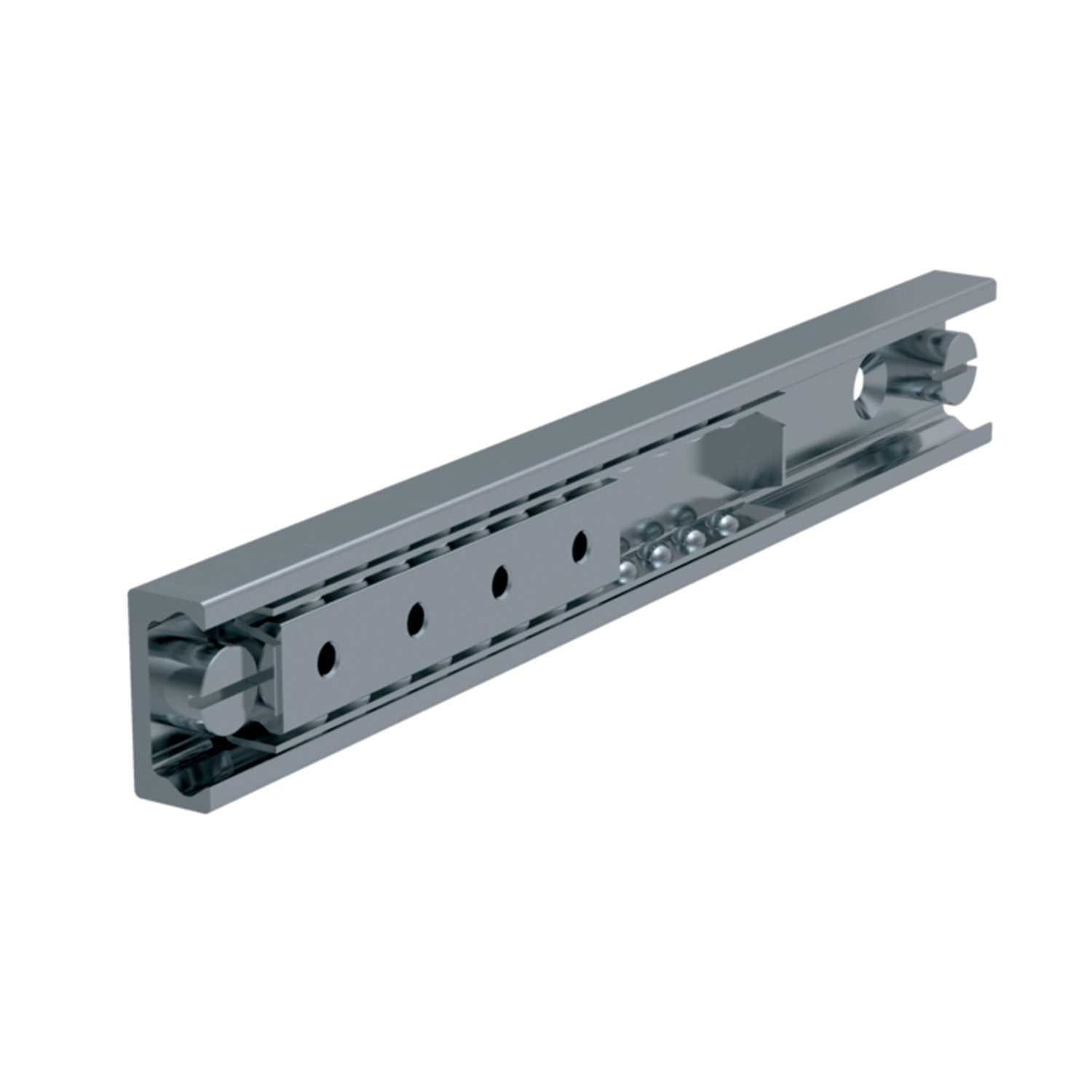 High Load Rails Easy-slide, high-load Guides come in sizes 28, 35, 43 or 63. They are made from zinc-plated steel with induction-hardened steel raceways.