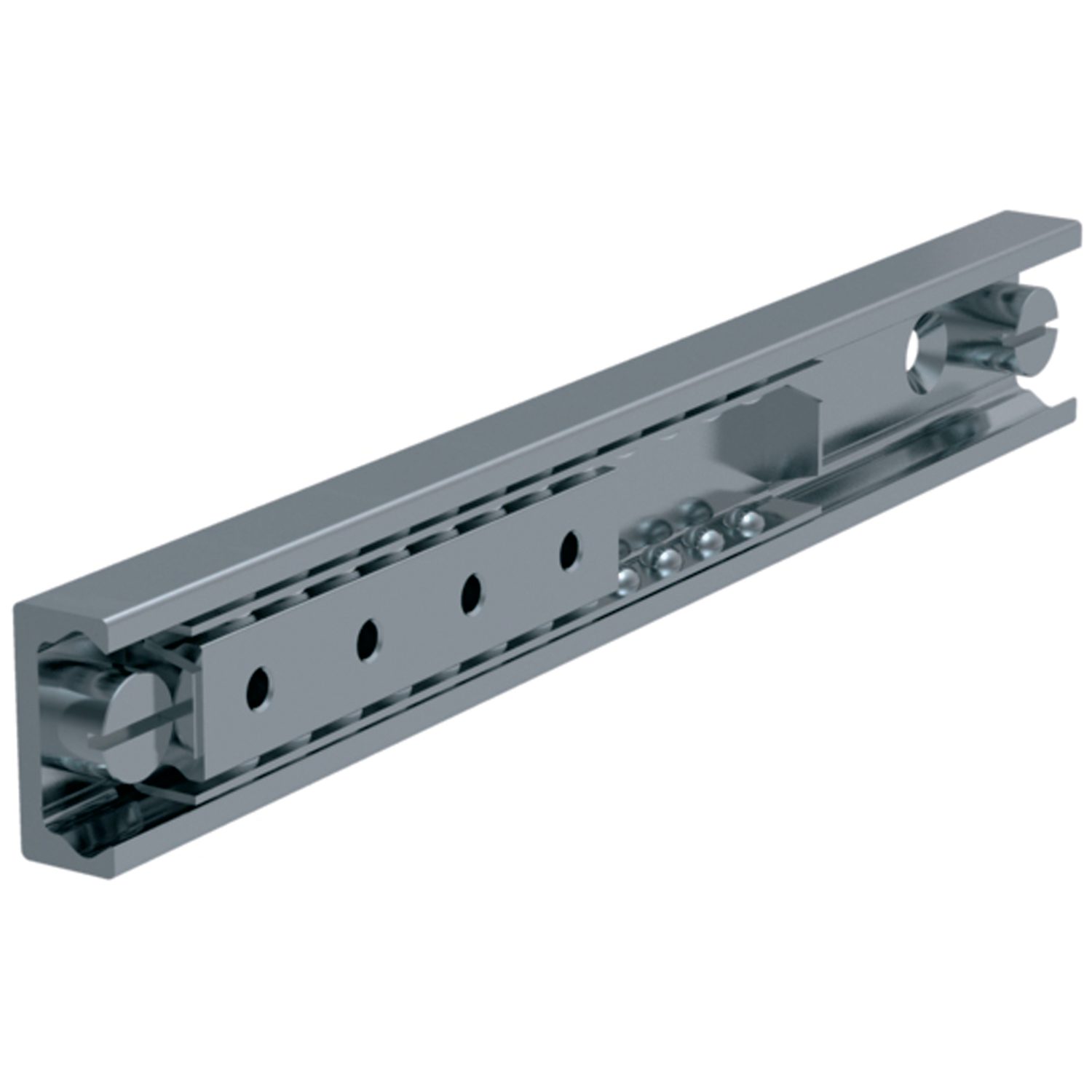 High Load Rails Easy slide high-load guideways come in sizes 28, 35, 43 or 63. They are made from zinc-plated steel with induction-hardened steel raceways.