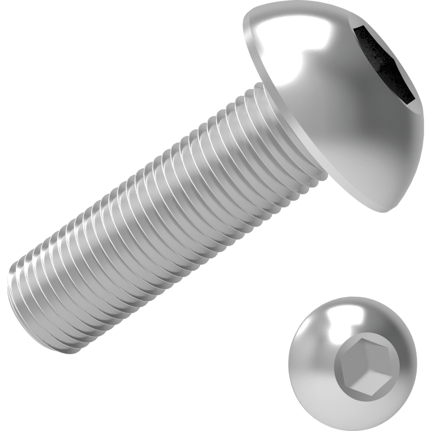 Socket Button Screws To ISO 7380. Threaded within 2,5 x pitch of head. Made from A2 Stainless Steel.