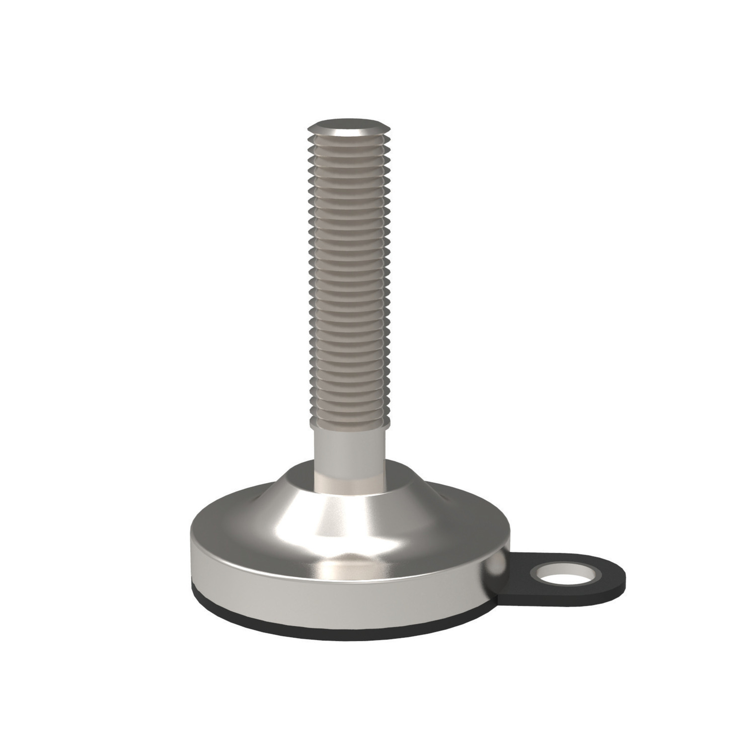 Steel Levelling Feet steel Bolt-down steel levelling feet. Stainless Steel base with valcanized rubber.