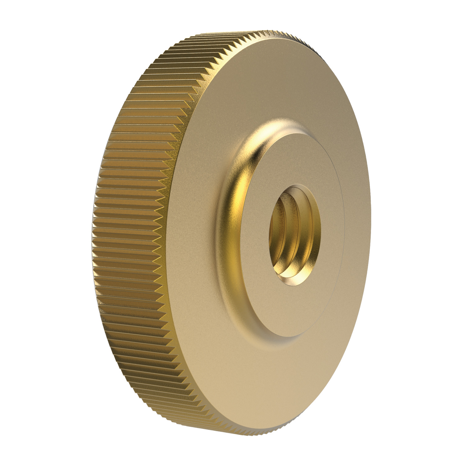 P0406.BR - Brass Flat Knurled Nuts