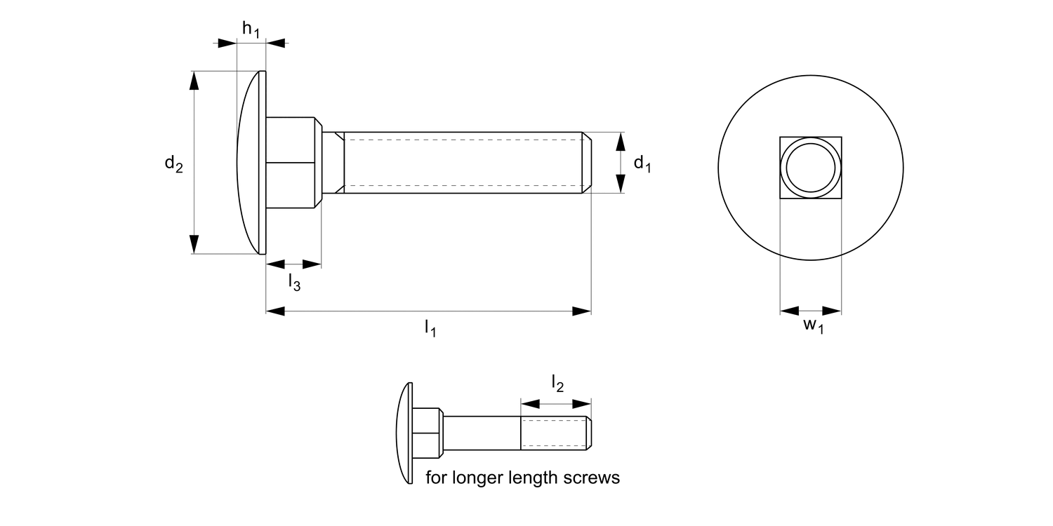 P0265.A2 Carriage Bolts - Partial Thread