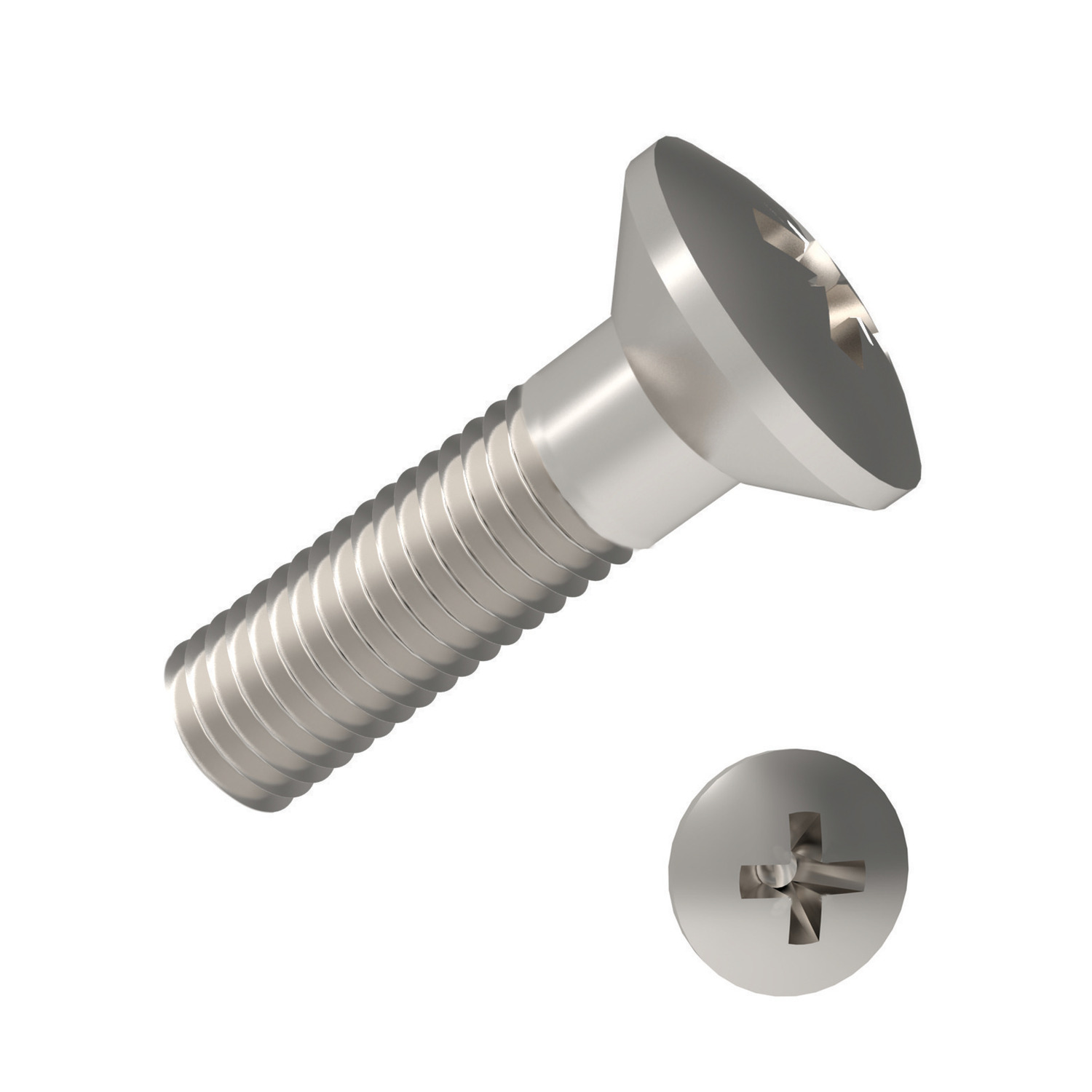 Pozi Raised C'sunk Machine Screws Pozi raised, stainless steel A2 machine screw.