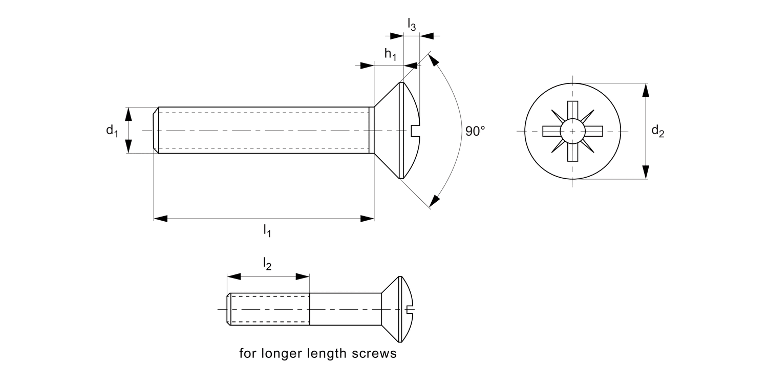 P0227.ZP Pozi Raised C'sunk Machine Screws