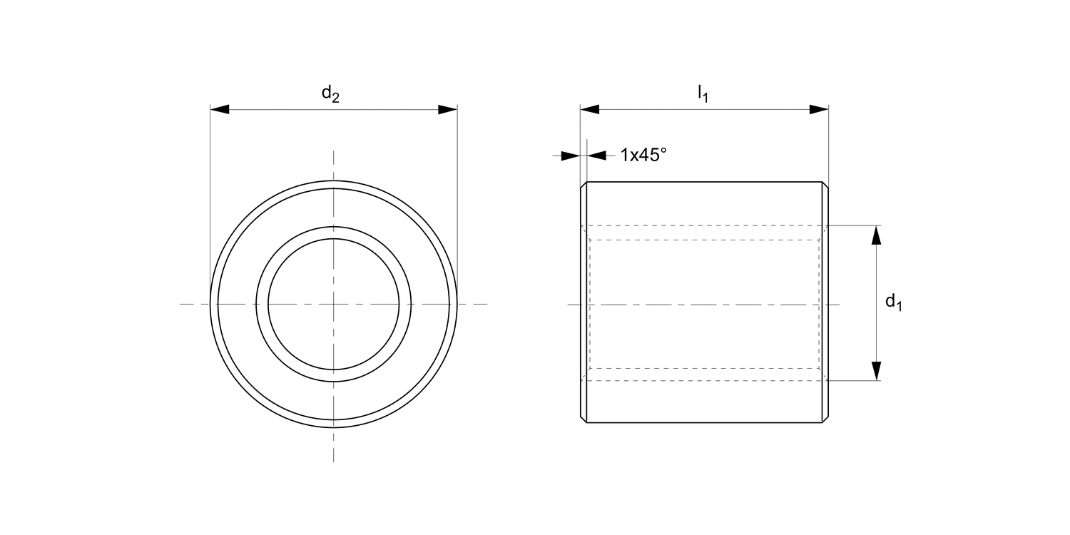 L1339 Cylindrical Steel Nuts