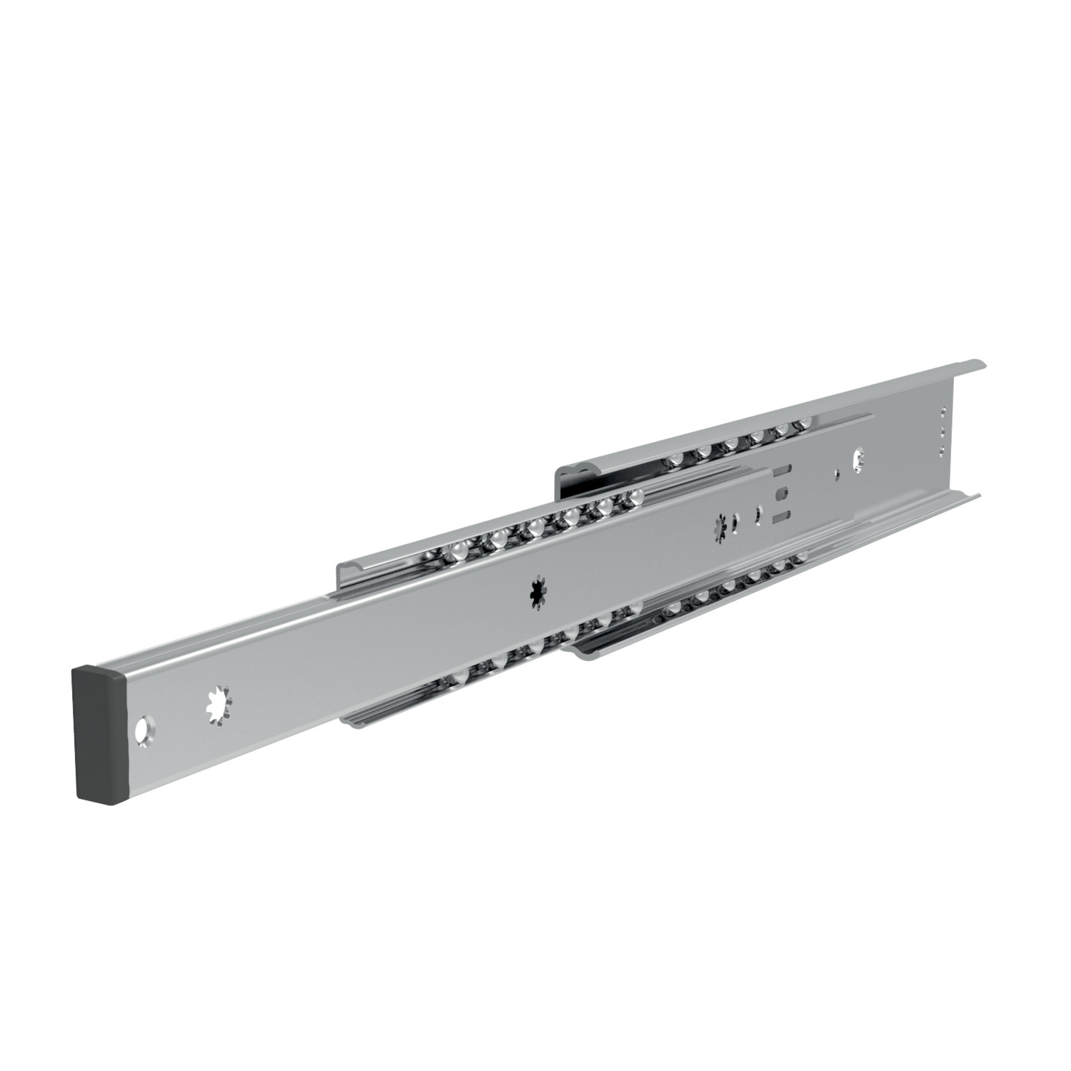 Fully Telescopic Drawer Slide Galvanized steel drawer slides, loads up to 40kg per pair.