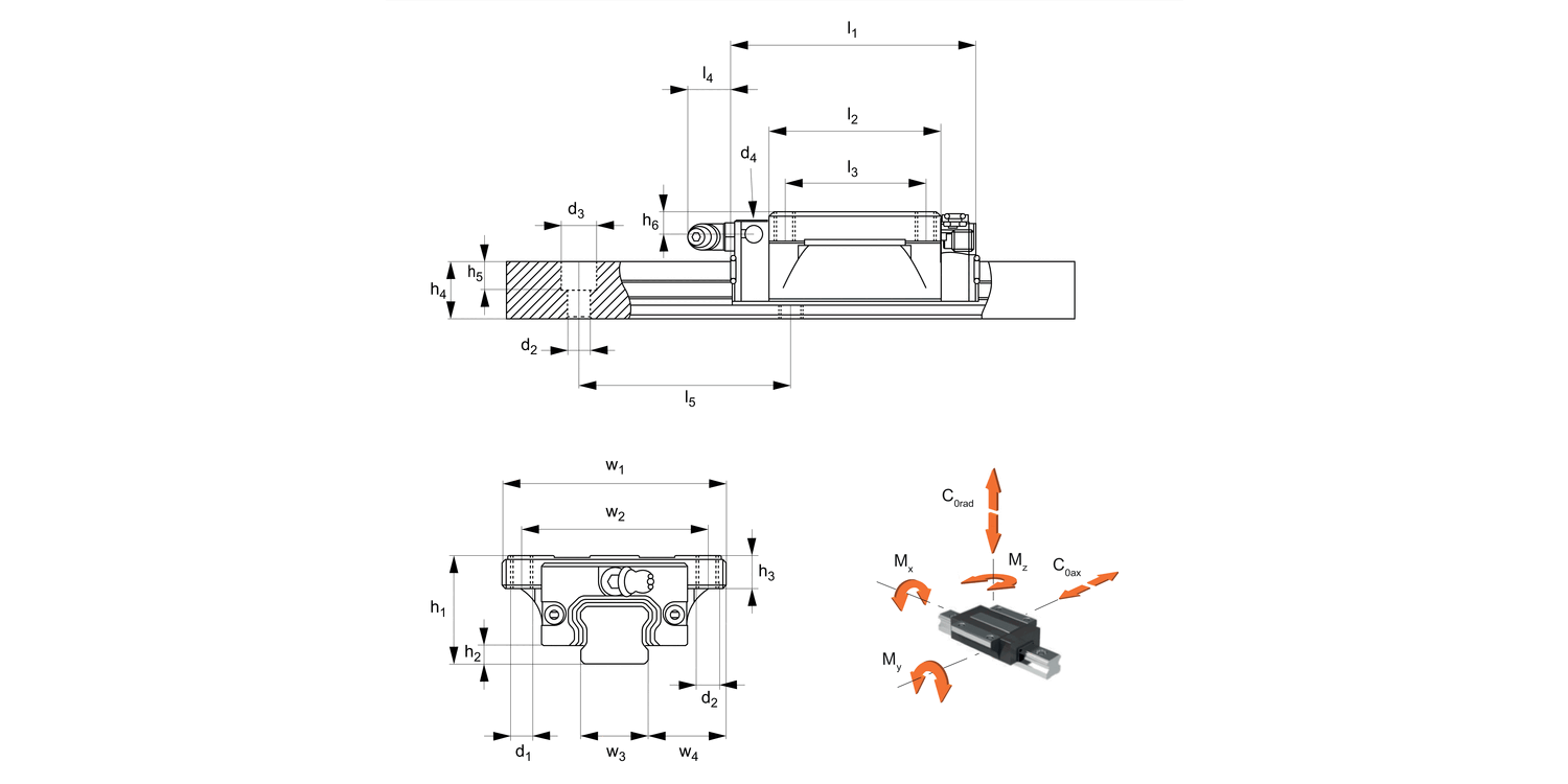 L1016.F-BC Flanged Carriages - Standard