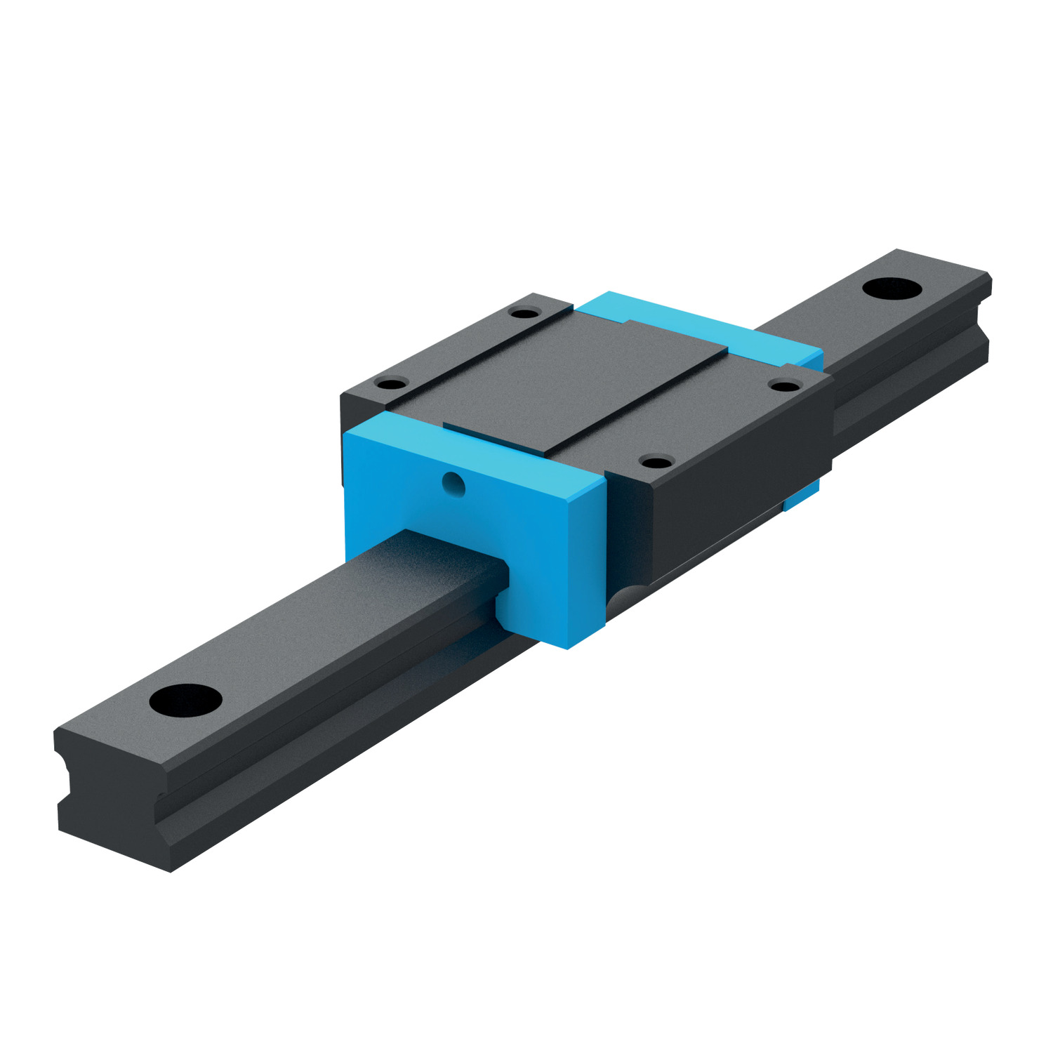 Linear Guideways Blackened front fixing linear guideway, comes in 15mm, 20mm & 25mm lengths. Rear-fixing versions (L1016.BR) and matching blackened carriages (L1016.F-BC and L1016.U-BC) also available.