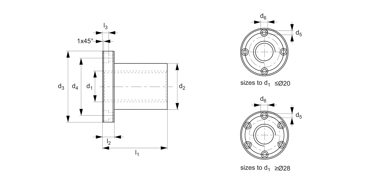 L1342 Flanged Self-Lubricating Plastic Nut
