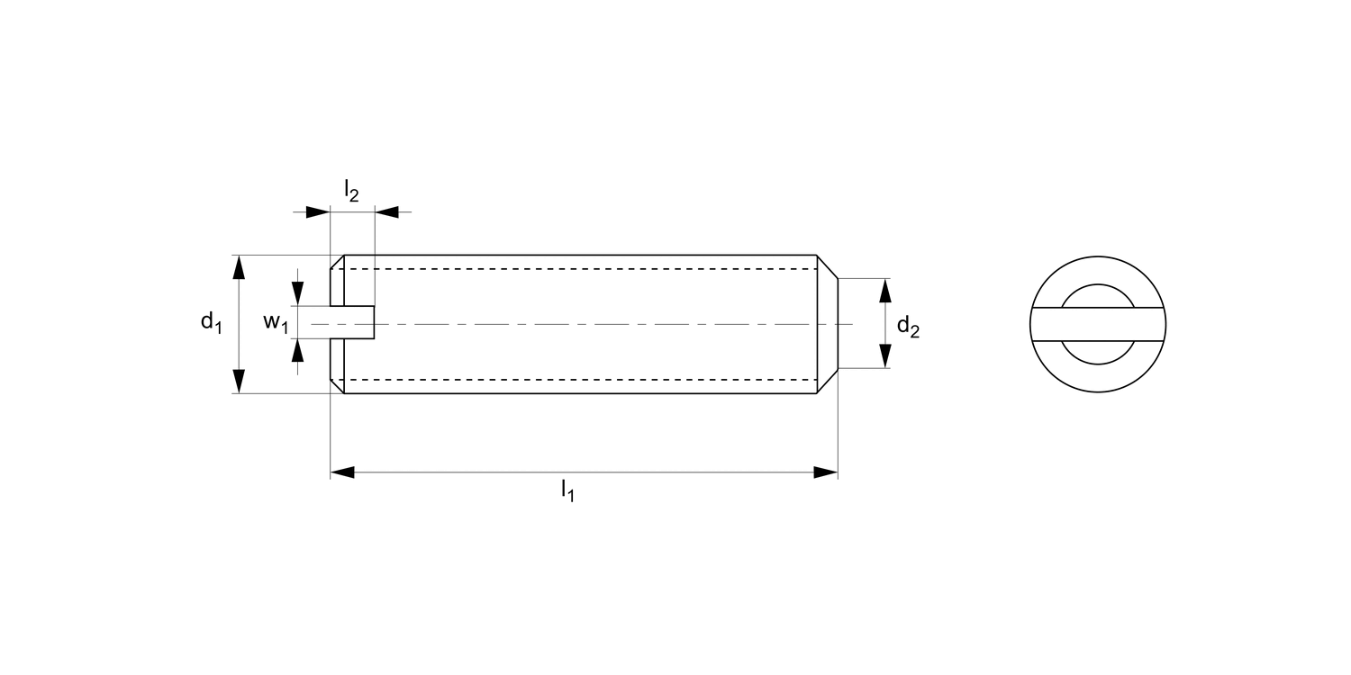 P0277.A4 Slotted Set Screws Flat Point