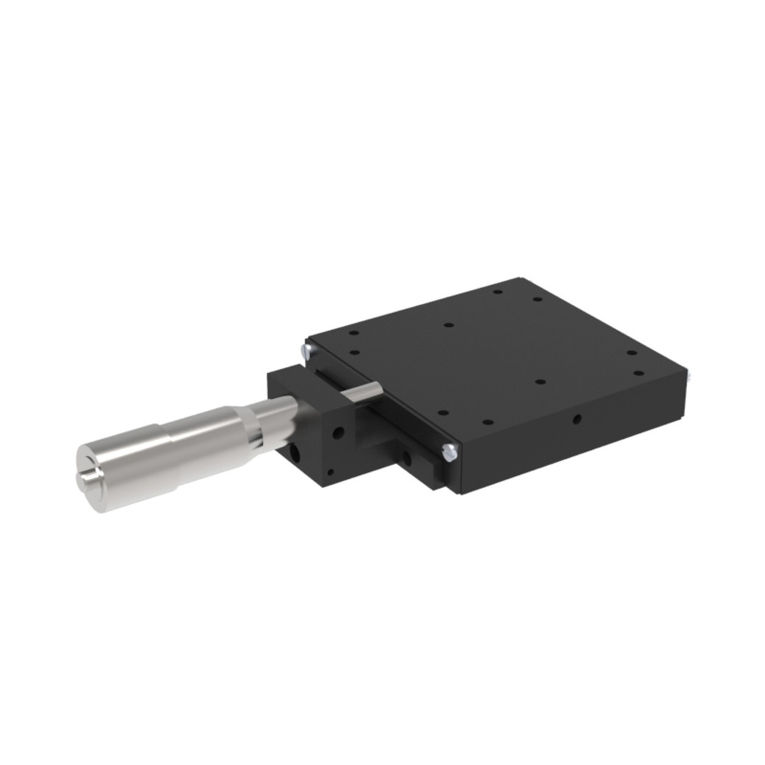 Positioning Stages - Front Micrometer Manual single axis positioning stages. Crossed roller versions for heavier loads and ball versions for lighter loads. Front mounted micrometer or space saving side mounted micrometer.