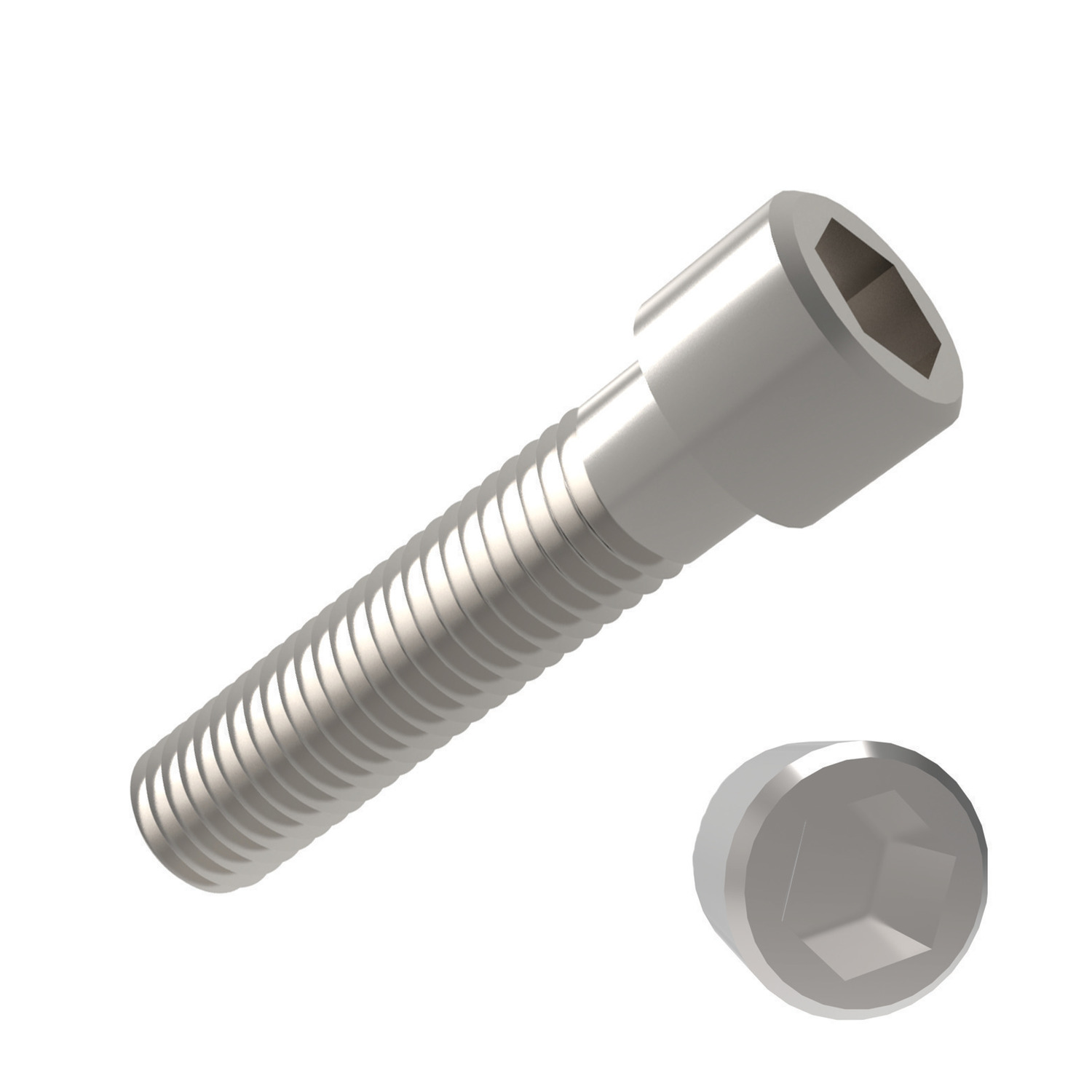 Socket Cap Screws Stainless Steel A2. For the majority of screw lengths the threads goes all the way to the head of the screw (i.e. l1= l2) less 2.5 thread pitches.  Also available in Zinc Plated (P0200.ZP), A4 Stainless (P0200.A4) and Steel (P0200.SC)