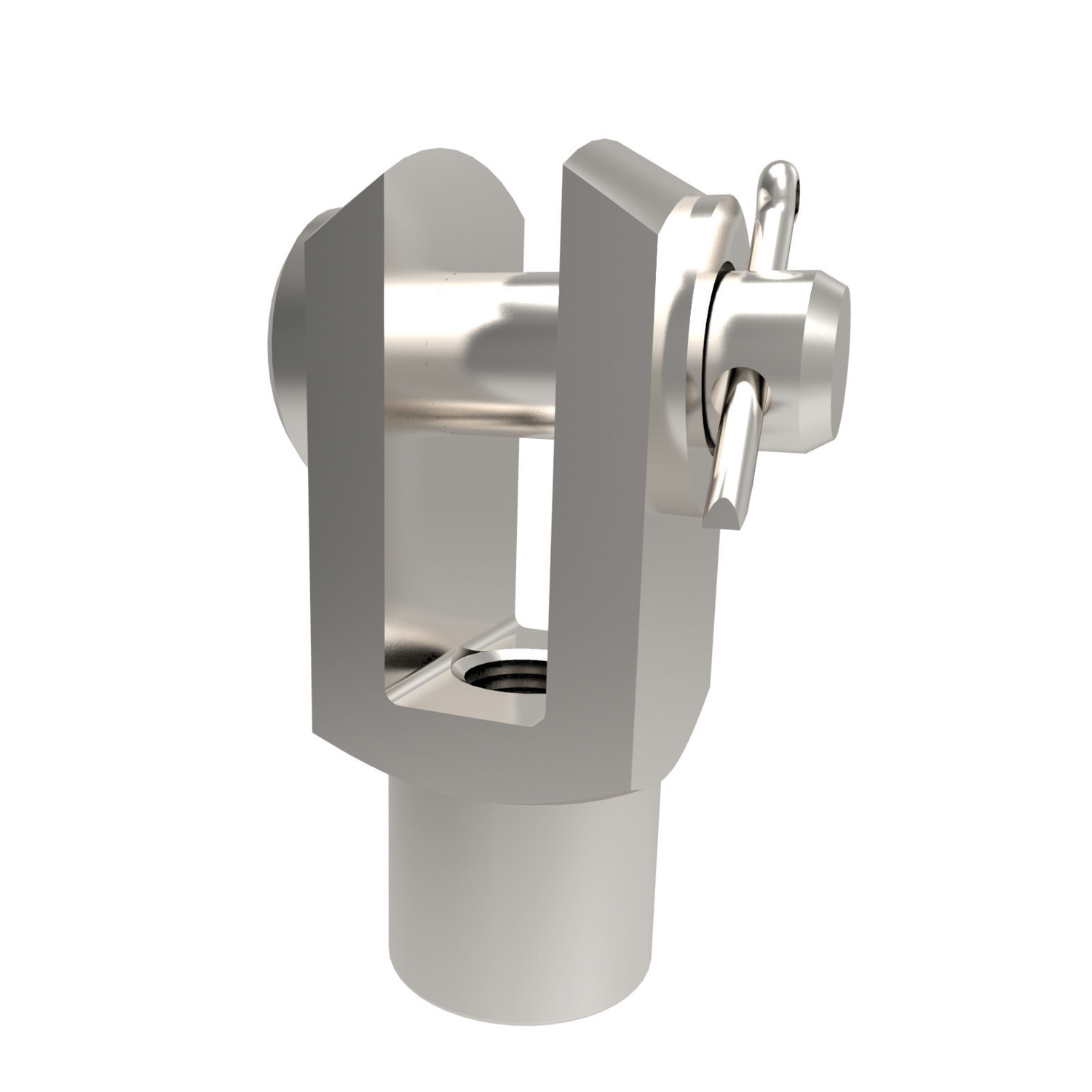 Stainless Clevis Joint with Pin Stainless steel clevis joint assembly with clevis pin, washer and split pin.
