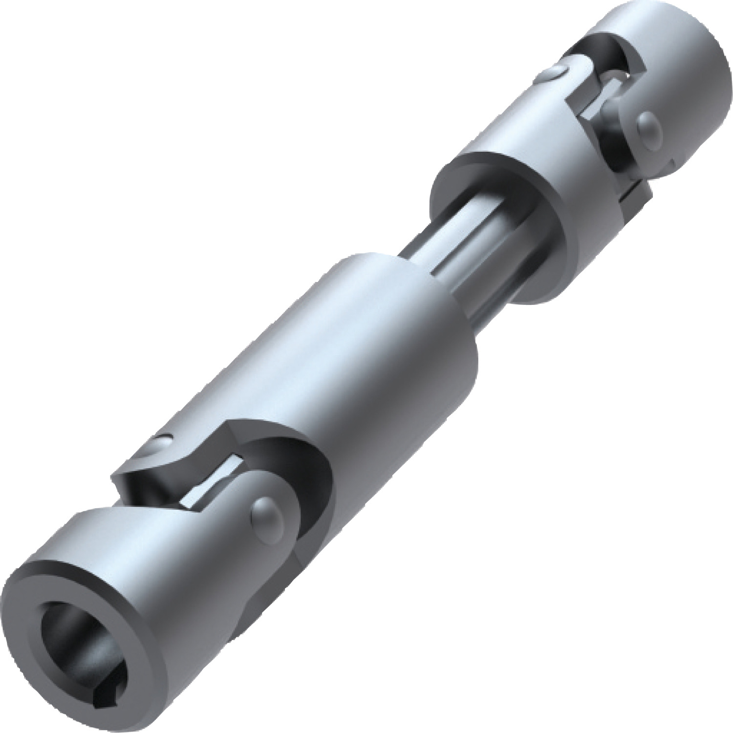 Stainless Telescopic Universal Joints Stainless steel telescopic universal joint used when two shafts that need connecting are too far apart for a standard universal joint is too small to reach.