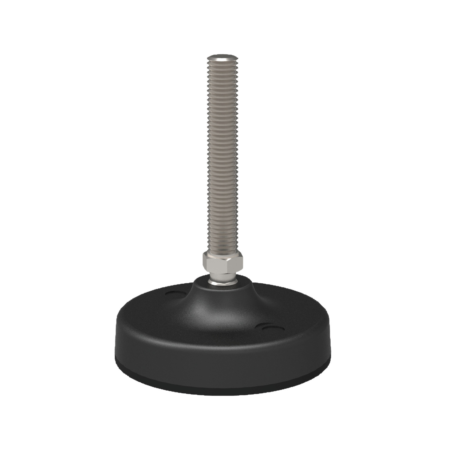 Levelling Feet Swivel Plastic Levelling Feet, Steel stud. Black plastic base.