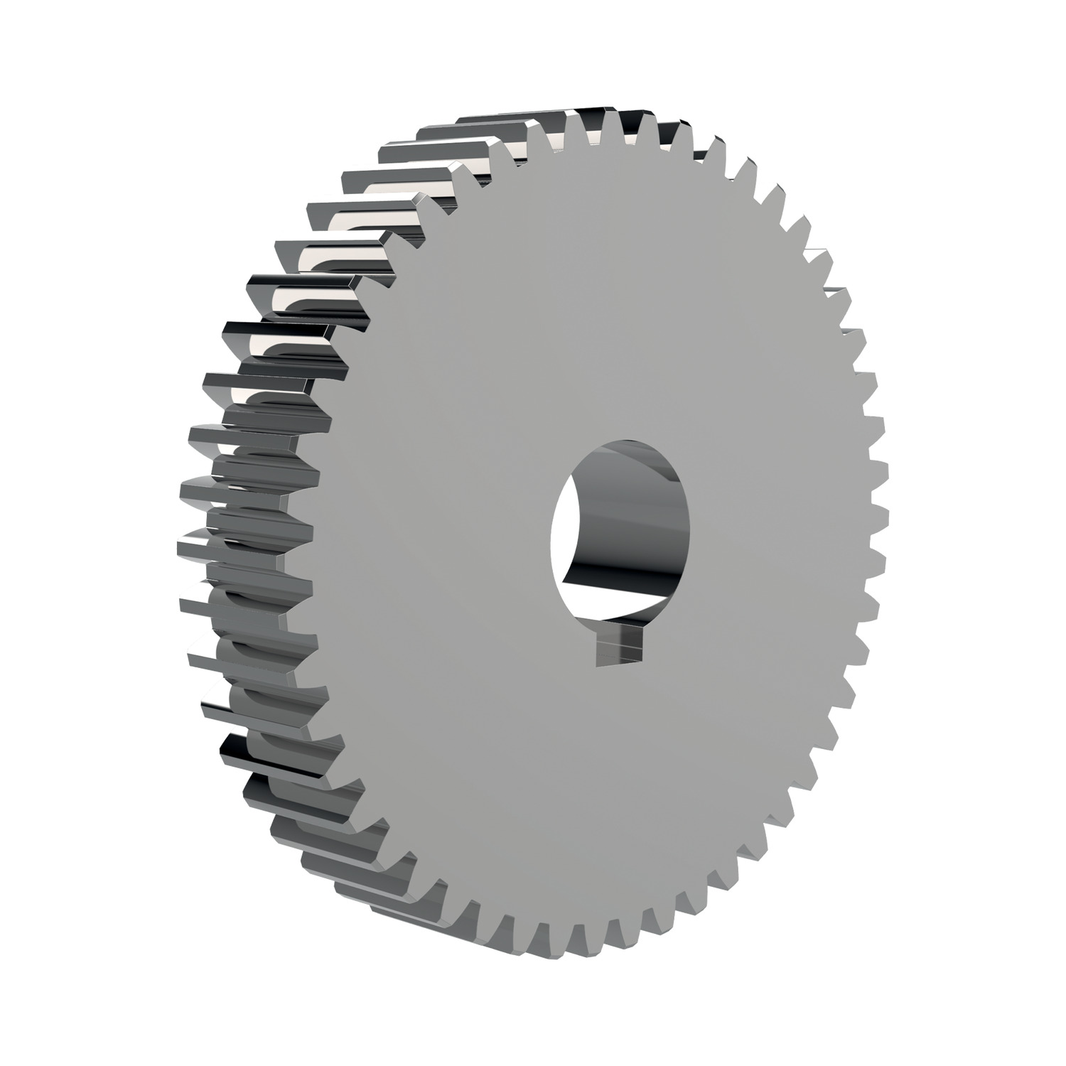 Spur Gears - Module 1 Also note that some hubless gears have an asymmetrical hole - the gap is a 'keyway' for a keyed power transmission.