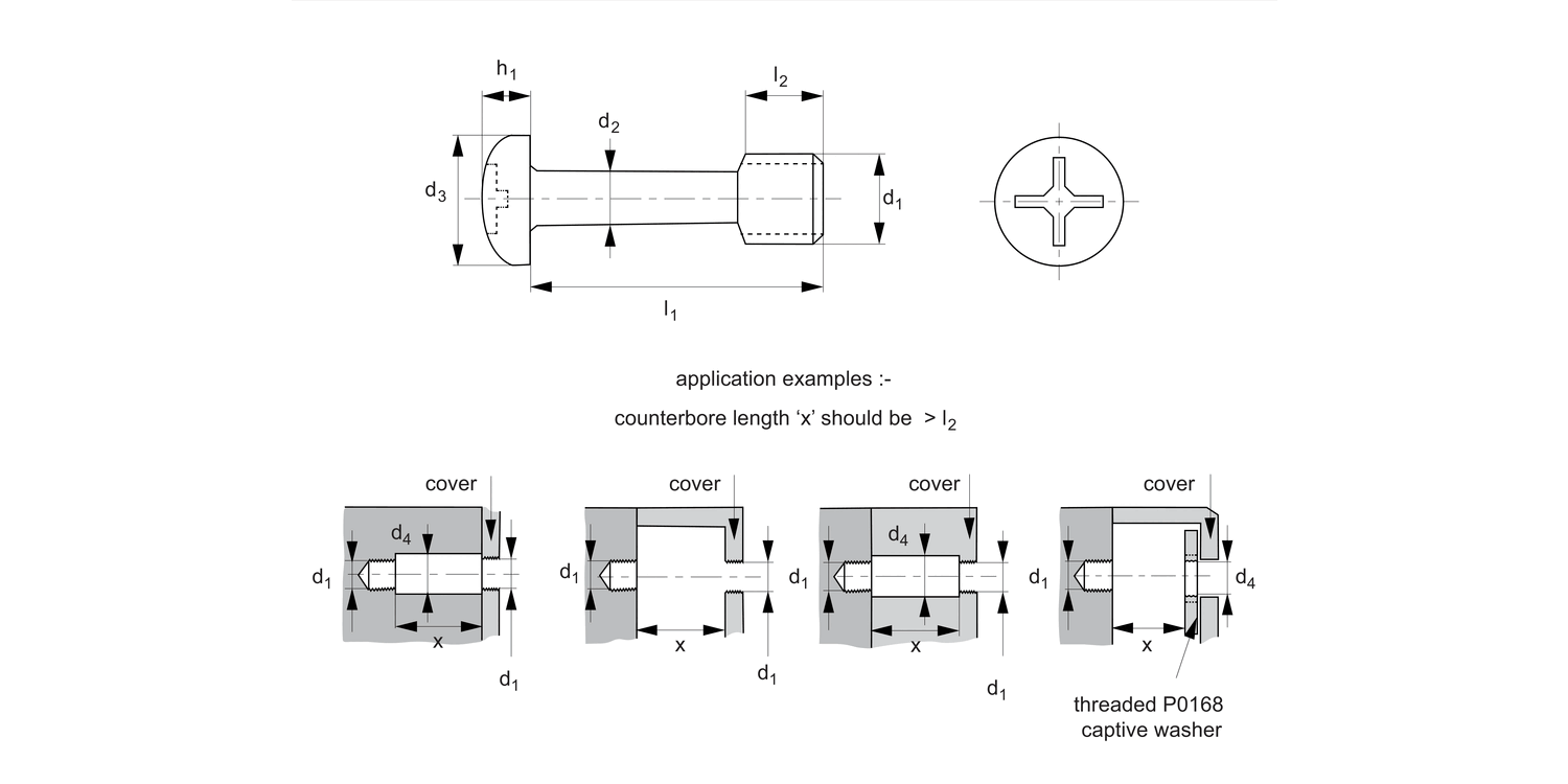 P0157.A2 Captive Screws - Pan Head