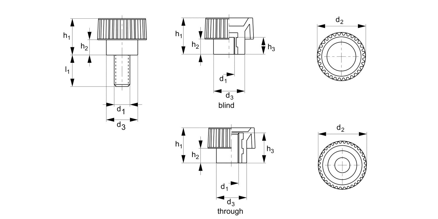 P0445 Plastic Head Thumbscrews