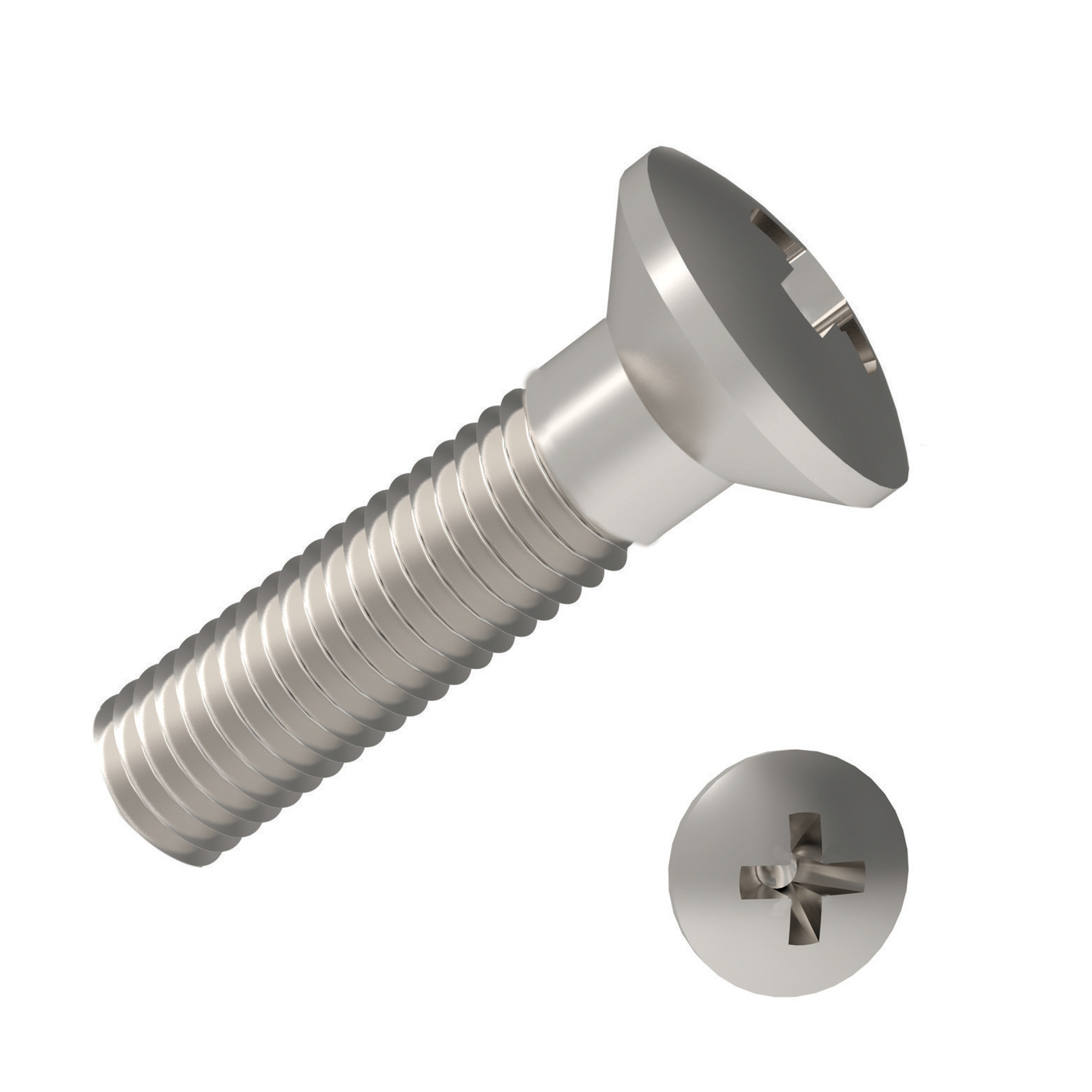 Phillip Raised C'sunk Machine Screws Phillips raised, stainless steel A2 machine screw.