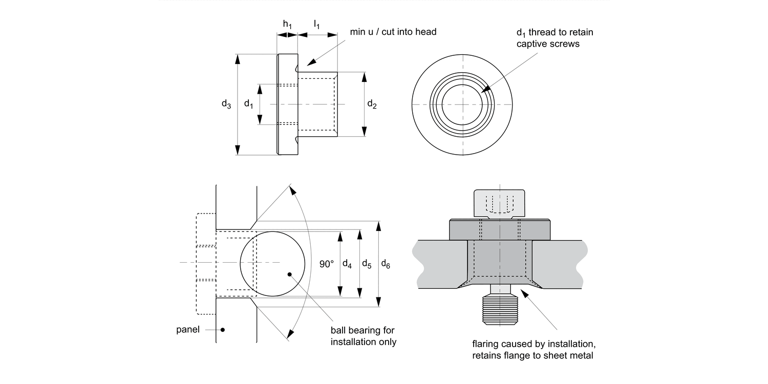 P0169.A2 Captive Screws - Retainer Flange