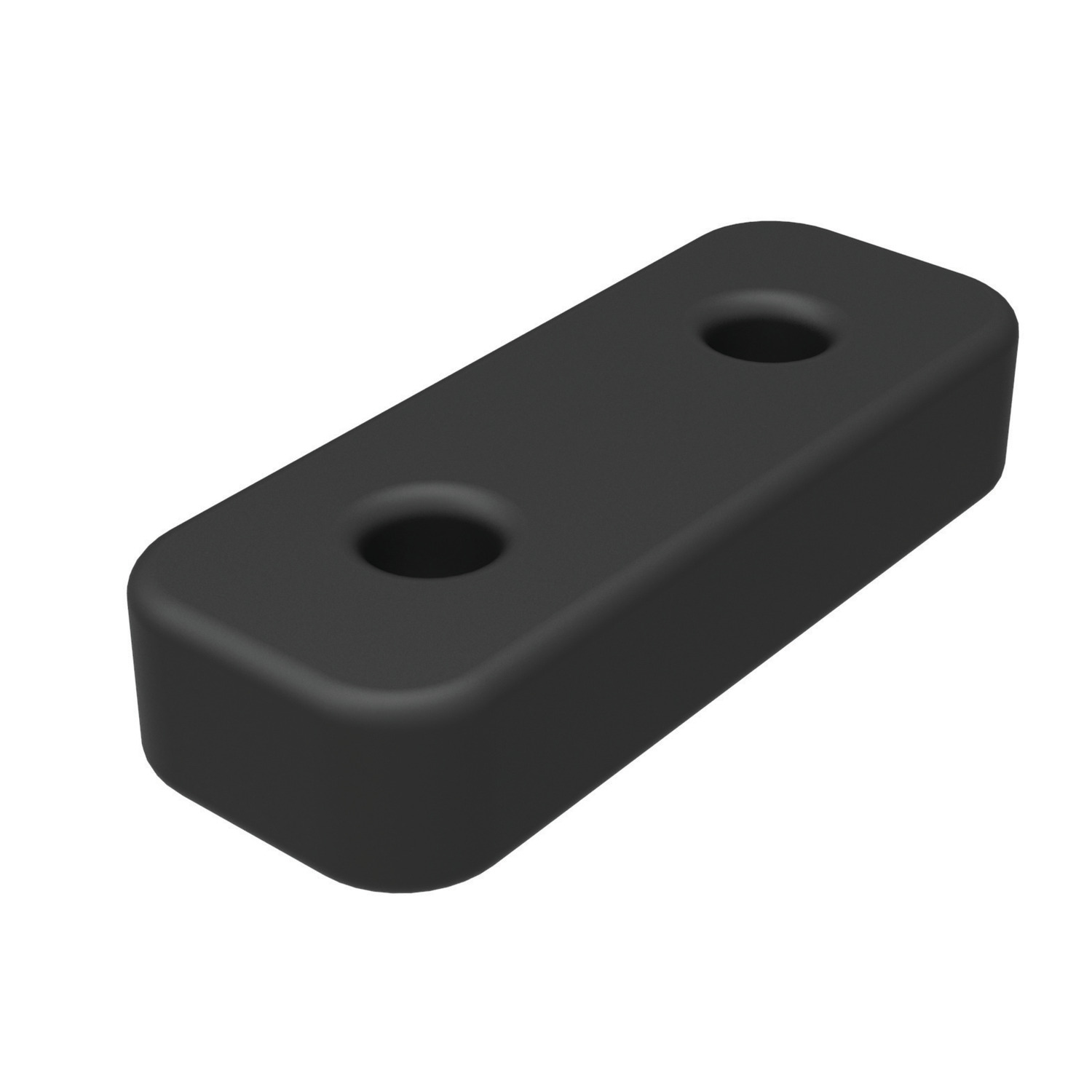 Rubber Pads with holes Rectangular rubber pads with holes. Overall length of 295mm with a height of 60mm.