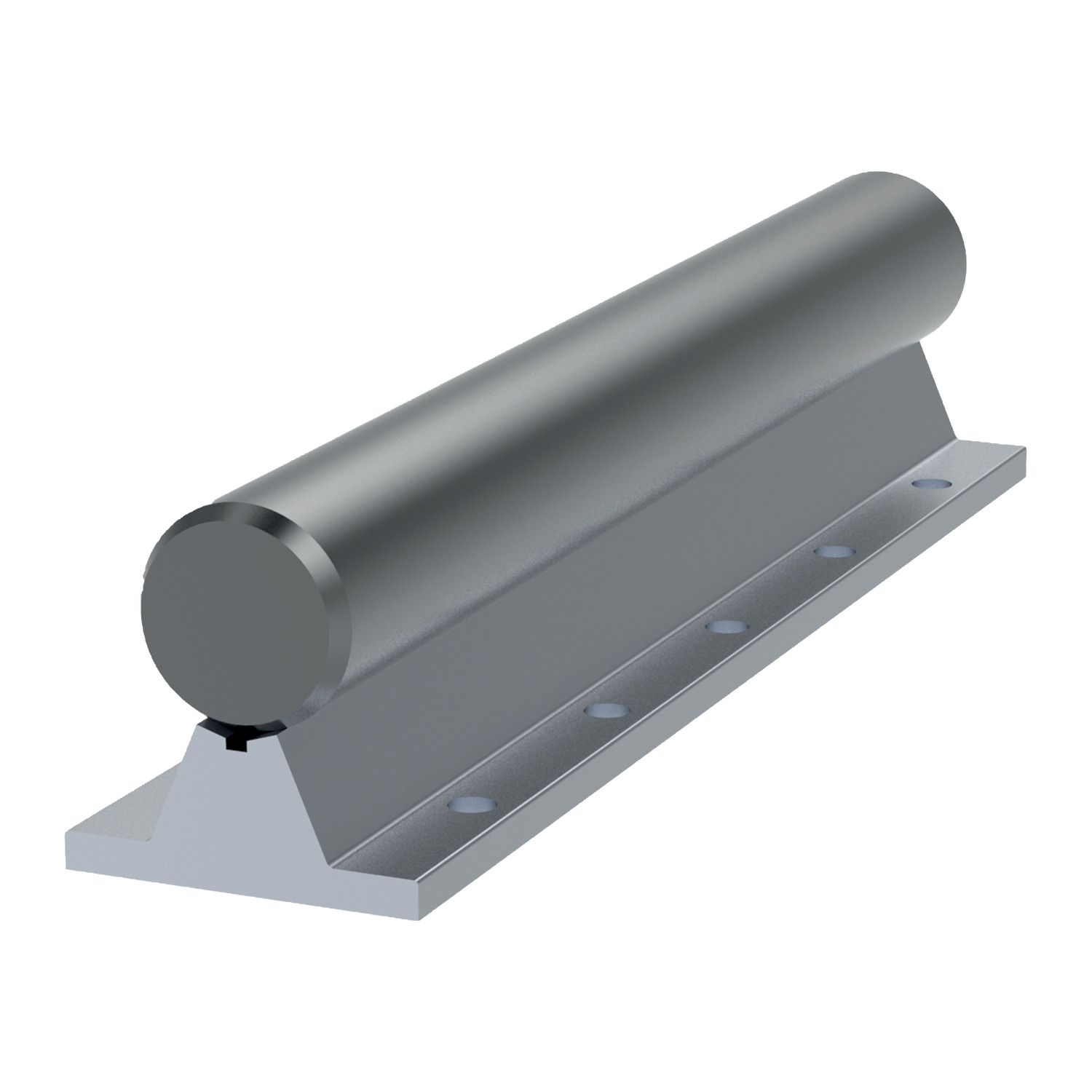 Shaft Support Rails Manufactured from hardened ground carbon steel on anodised aluminium support rails. Stainless steel (AISI 440C) rail on request. For carriages, see L1755 (flanged) or L1752 (unflanged) - stainless steel carriages also available, see L1756 (flanged) or L1753 (unflanged).