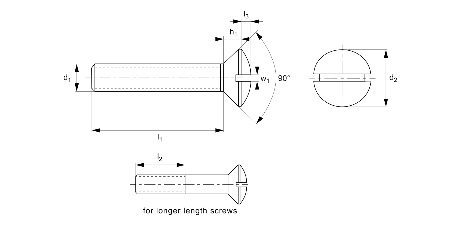 P0228.A2 Slot Raised Countersunk Screws