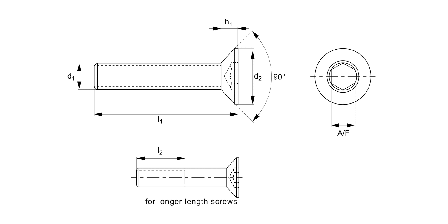 P0222.A4 Socket Countersunk Machine Screws