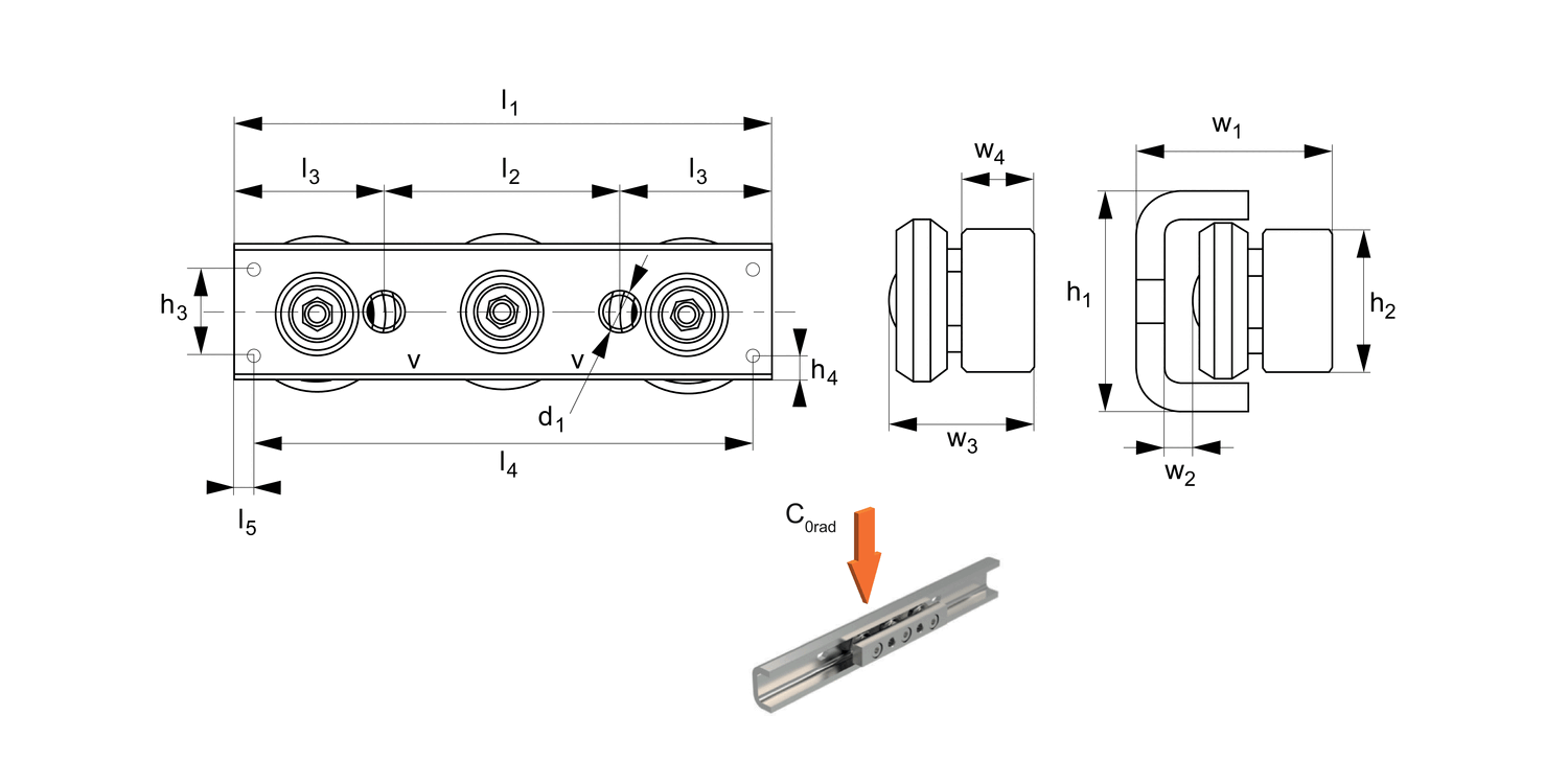 L1971.SBU Solid Body Stainless Sliders