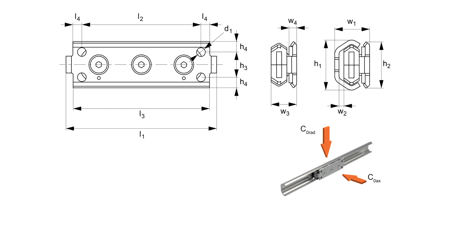 L1970.LP Low Profile Steel Sliders