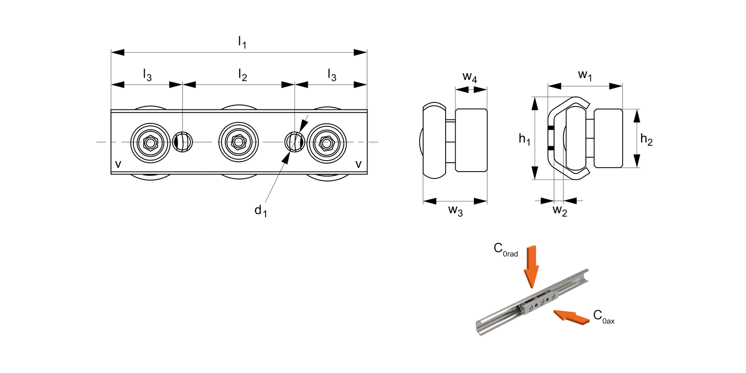 L1970.SBT Solid Body Steel Sliders