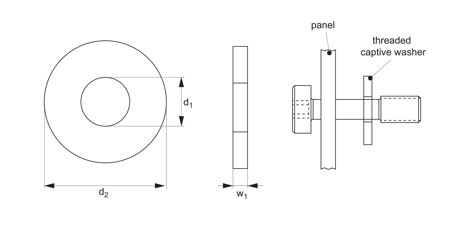 P0168 Threaded Captive Washers