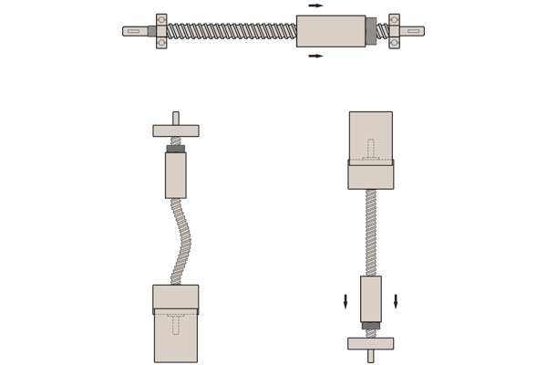 Lead screw tension loading diagrams
