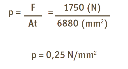 Contact surface pressure example calculation for lead screw with nut